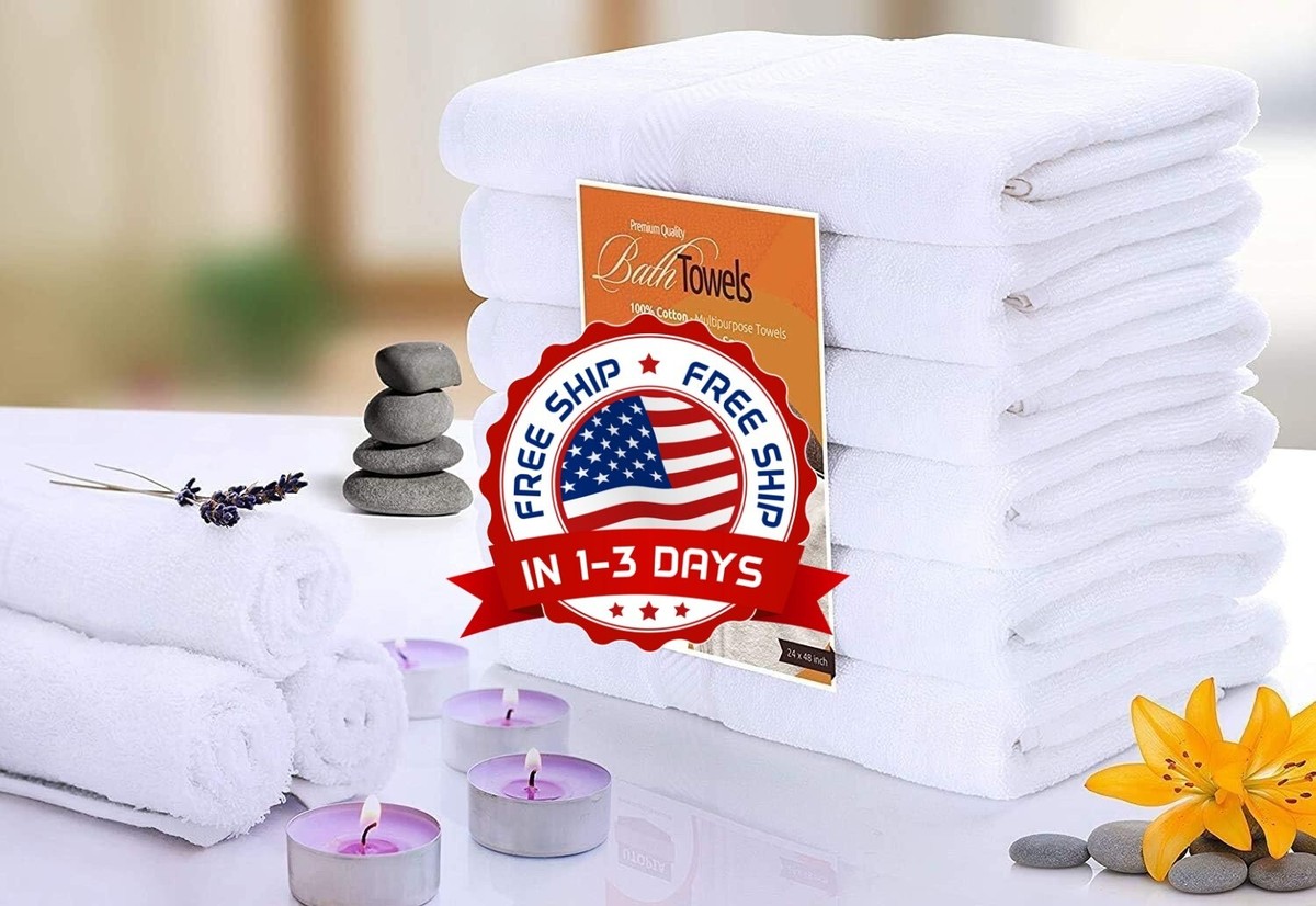 Juego De Toallas De Algodon Para Baño GYM Pelo Cotton Bath Towels Pool  Gym 6Pc