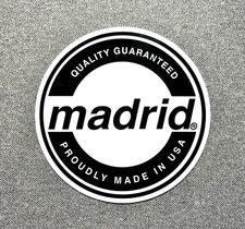 MADRID Quality Circle Skateboard Sticker 2" SMALL black/white sk8
