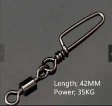 100 Pcs /4# Coast Lock Snap With American Barrel Swivel Ring Black Nickel Fishin