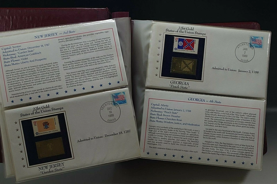 50 GOLDEN REPLICAS OF 1976 UNITED STATES FLAG STAMPS 1st DAY COVER SET 22K GOLD - Image 3 of 4