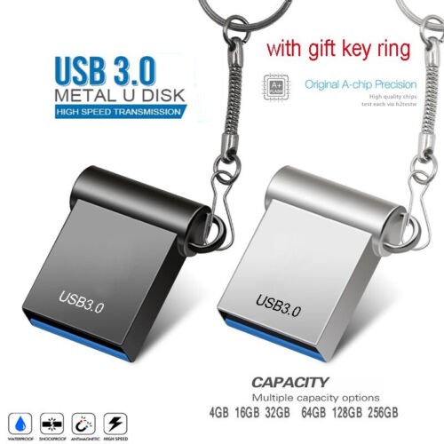 Mini Metal Silver UDisk 2GB USB 3.0 Flash Drive Memory Stick USB Storage Device - Afbeelding 1 van 9