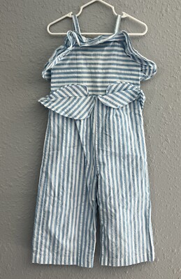 Girl s 2T Seersucker Jumpsuit Family Collection Genuine Kids 100% Cotton