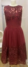 BNWT Quiz Berry Embellished Round Neck Occasion Prom Dress Size 10 (SANC)