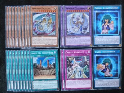 Yu-Gi-Oh 22 Karten Regenbogen Drache / Crystal Beast Speed Duel Deck *spielbereit*