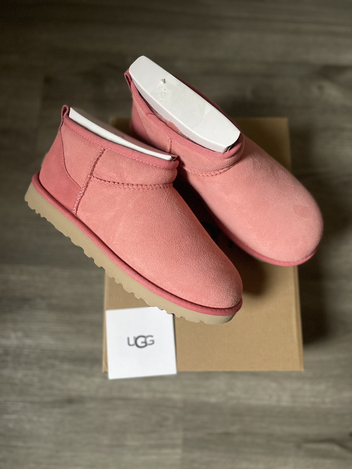 UGG Classic Ultra Mini Pink Blossom Fur Boots Womens Size 10 *NEW* | eBay