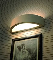 Keramik Wandlampe Bemalbar Weiß E27 Gips Leuchte Flur Wohnzimmer