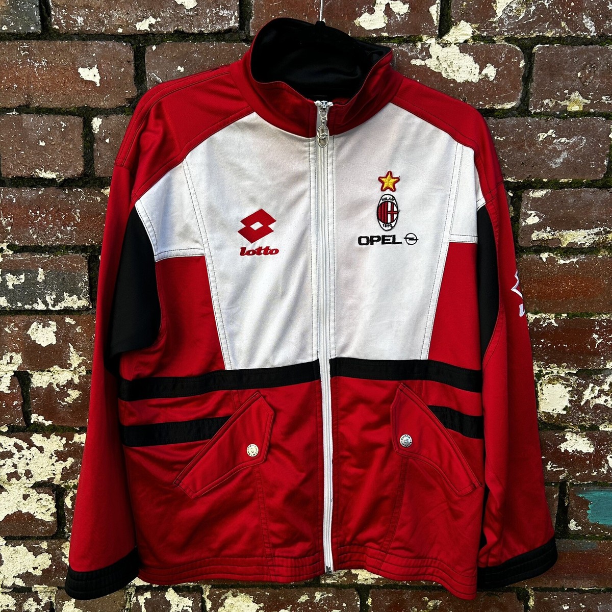 AC Milan 1995-96 Track Jacket Lotto Original Vintage Football