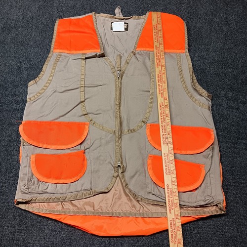 VTG SafTbak Hunting Shooting Vest Adult Medium Brown Blaze Orange Shoulder Pad - Picture 3 of 8