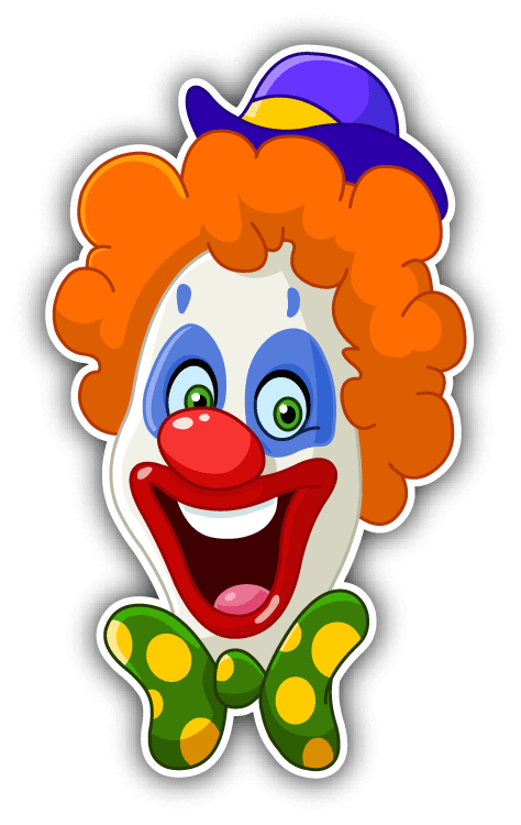 Clown Face Funny Cartoon Car Bumper Sticker Decal
