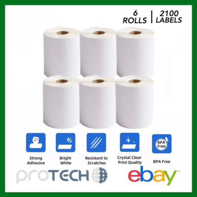 2 Pack 4x6" 100x150mm Direct Thermal Labels, 500 Per Roll Compatible With Zebra Other Thermal Label Printers - Foto 2