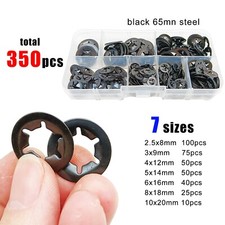 350pcs/box M2.5-M10 External Circlip Push-on Retaining Clip Shaft Snap Ring Set