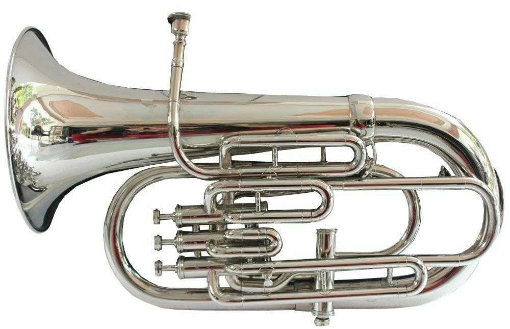 EUPHONIUM MINI TUBA WITH 4 VALVE FREE BAG M P CHROME POLISH