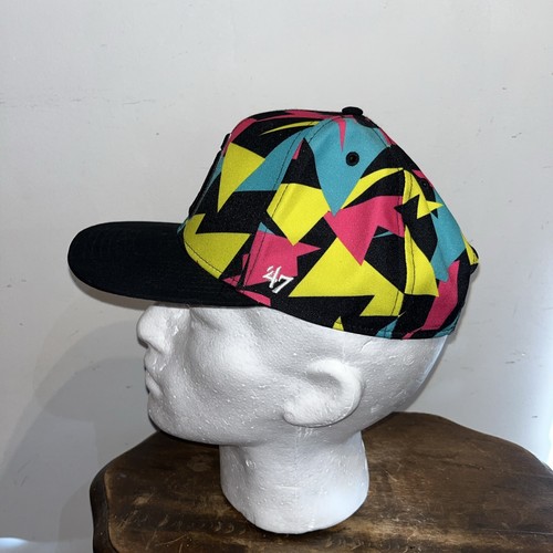'47 Captain Mens San Diego Padres Snapback Hat Cap Vertex Camo Neon Pink Teal - Picture 3 of 8