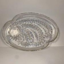 Vintage Federal Glass Snack Tray Homestead Hospitality Wheat Luncheon Plate #333