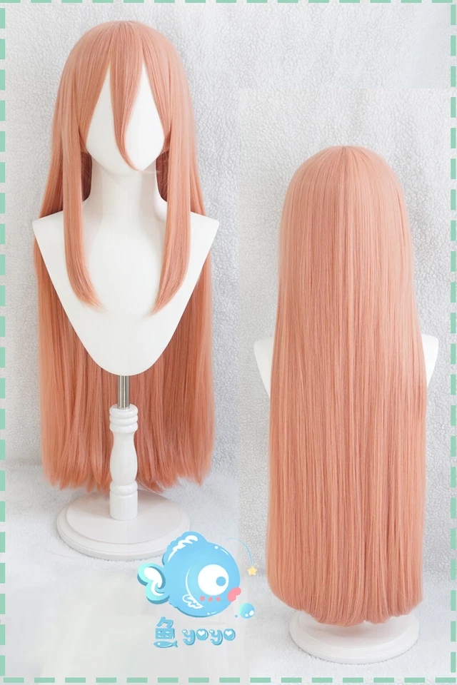 Power Anime Motosierra Hombre Naranja Largo Recto Pelucas Fiesta Pelo Regalo Juegos con disfraces Foto 4 de 4