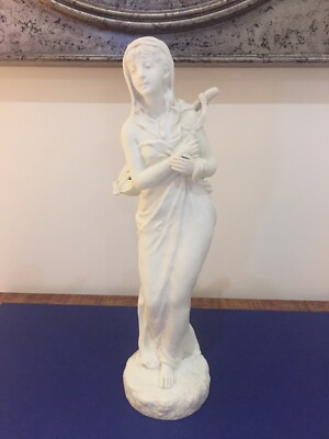 G.Levy Skulptur (1820-1899) große weiße Keks Porzellan Figur um 1870 42 cm