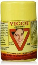 2 x Natural Vicco Vajradanti Ayurvedic Tooth Powder 50gm Bleeding gums