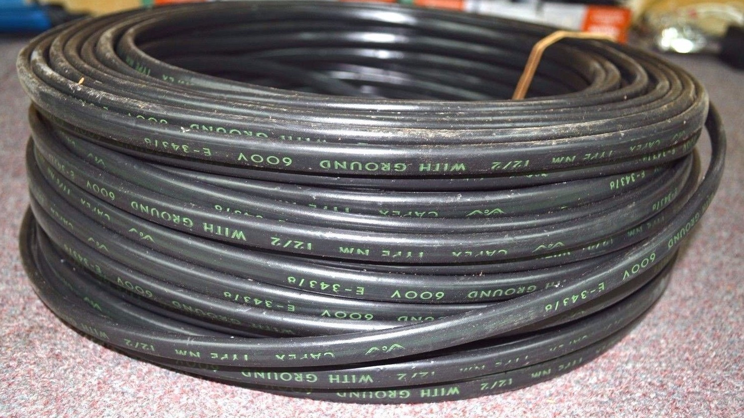 CAPEX Cable Wire 250' 12/2 NM ROMEX Cable with Ground BLACK CU NOS NEW W1204