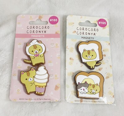 San-X, Cororo Coronya Bakery Bread / Ice Cream Kitty Cat Mini Magnet Set