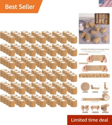 120 Pack Skin Self Adhesive Bandage Wrap Bulk 2 Inch x 5 Yards Cohesive Banda...