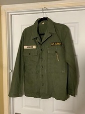 Camisa/chaqueta de sarga de espiga HBT de la Segunda Guerra Mundial 13 botones de estrella - talla 38R #7H