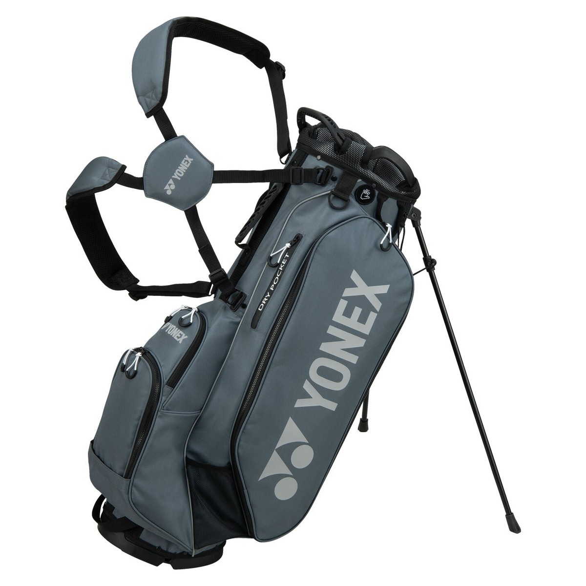 ★更に値下げ【未使用】YONEX スタンド付キャディバッグ グレー YONEX スタンド付きキャディバッグ グレー YONEX スタンド付きキャディ