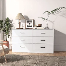 Dresser for Bedroom with 6 Drawers Cabinet Storage Chests of Drawer Organizerb6F