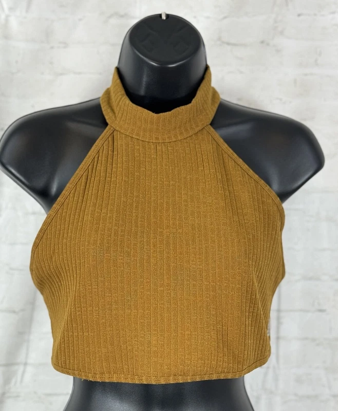 free-people-movement ribbed crop halter athletic tank-top
