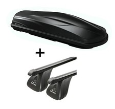 Dachbox CUBE470 + Dachträger VDP Stahl für für VW Passat VI 4 Türer 2005-2013