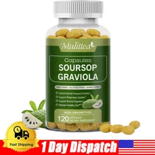 Graviola Capsules 1000mg 120 Pure Natural Soursop Capsules Leaves fruit Capsules