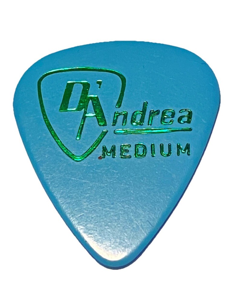D’Andrea Guitar Pick-351-Powder Blue-w/Green Foil- Celluloid-MEDIUM Gauge-Unused