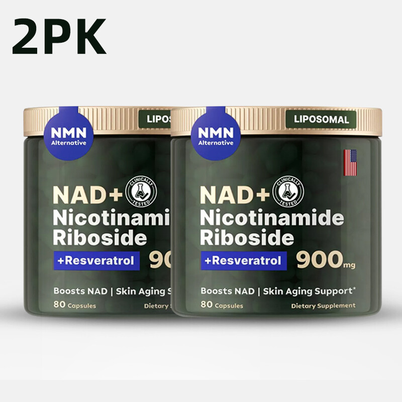 2X NAD+ Supplement Nicotinamide Riboside Resveratrol for Anti Aging Energy Focus