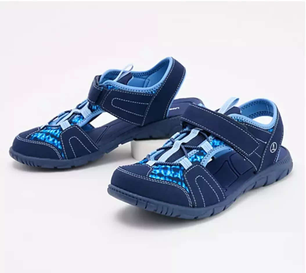 Lands End Water Repellent Adjustable Closed Toe Sport Sandals