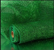 New Deco Mesh Ribbon 21 inch X 30 Feet floral decor Emerald metallic green