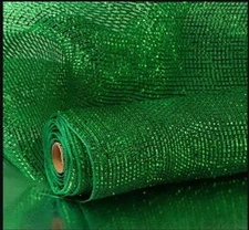 New Deco Mesh Ribbon 21 inch X 30 Feet floral decor Emerald metallic green