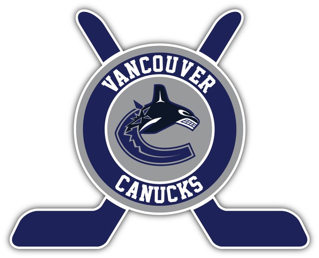 Vancouver Canucks Sticks Logo NHL Sport Car Bumper Sticker Decal "SIZES