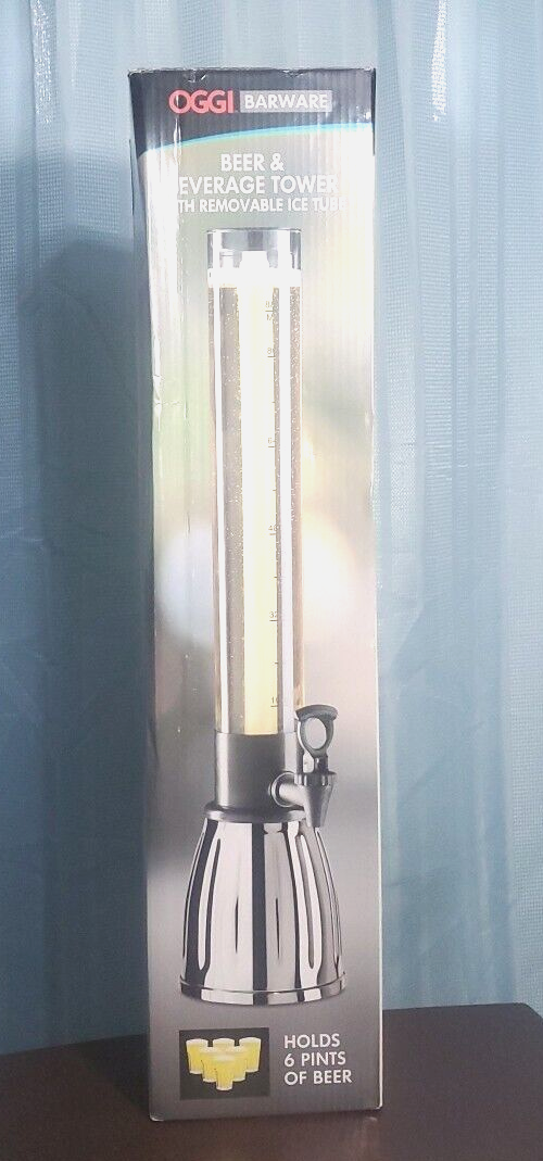 OGGI 3QT/6PT Beer & Beverage Tower with EZPour Spigot & Removeable