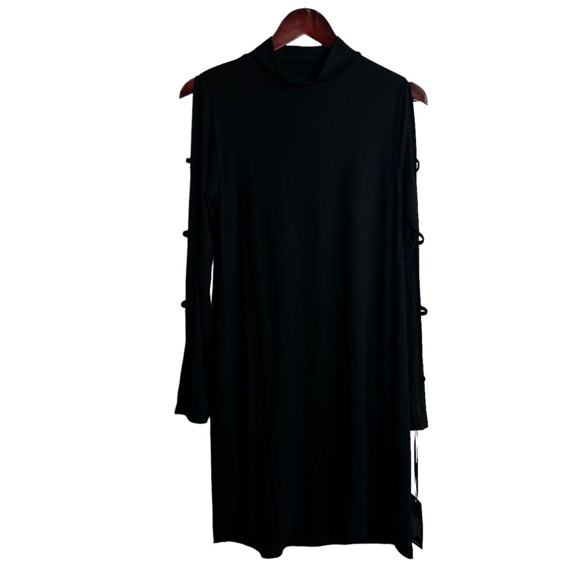 white christmas dresses Black Halter Neck Cut Out Dress - Side Split