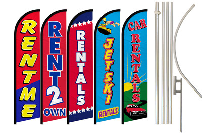 Rentals Full Curve Windless Swooper Flag Pole Kit Rent 2 Own 