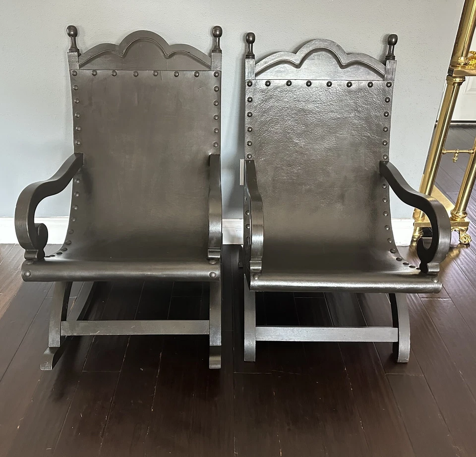 Antiguo juego de mecedora y mecedora Campeche Foto 2 de 4