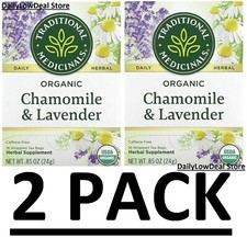 2 PACK - Traditional Medicinals Organic Chamomile with Lavender 16 Tea Bags