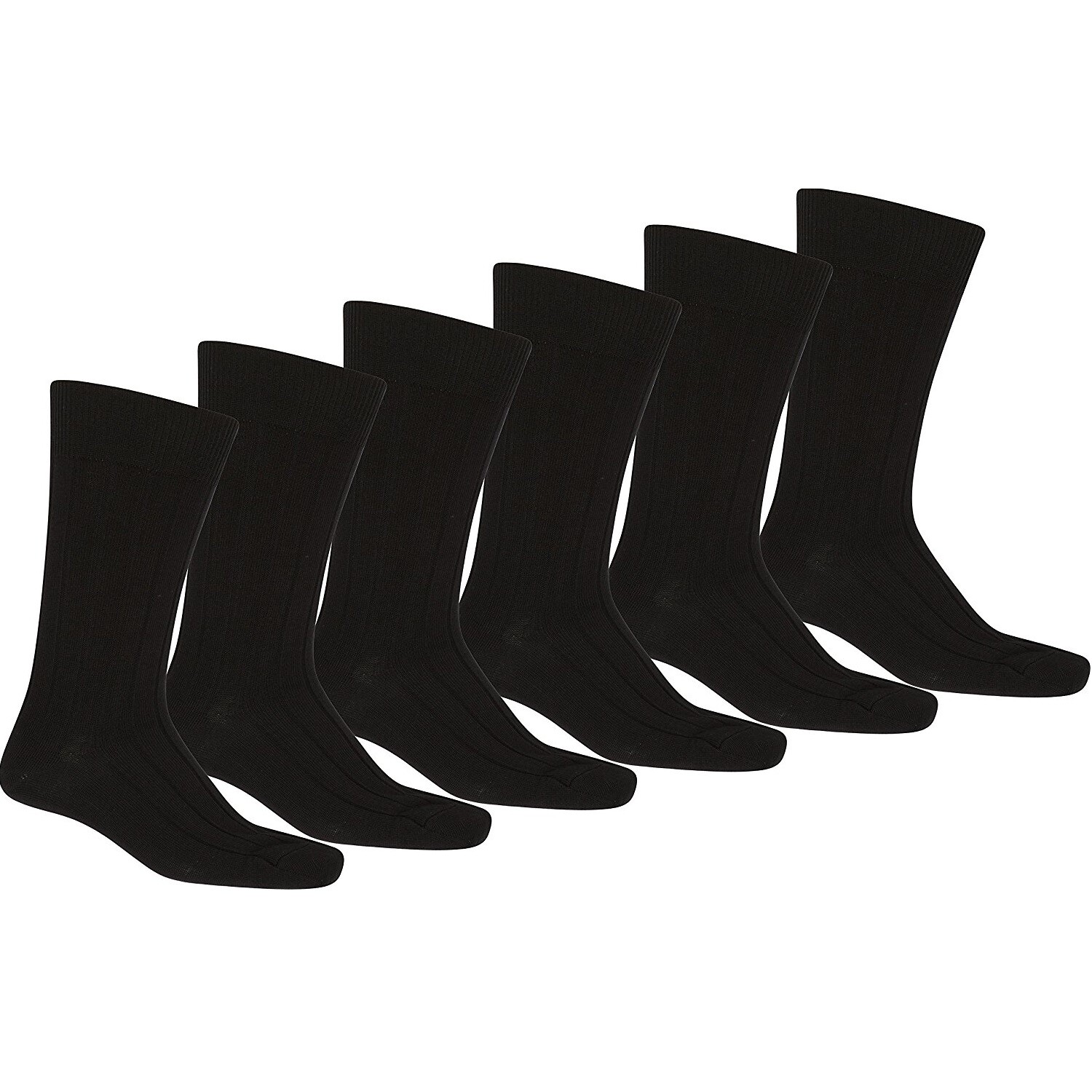 12 Pack Men’s Solid Black Dress Socks by Uni Style Apparel