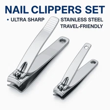 Nail Clippers Set Stainless Steel Sharp Fingernail Toenail Cutter for Men Women