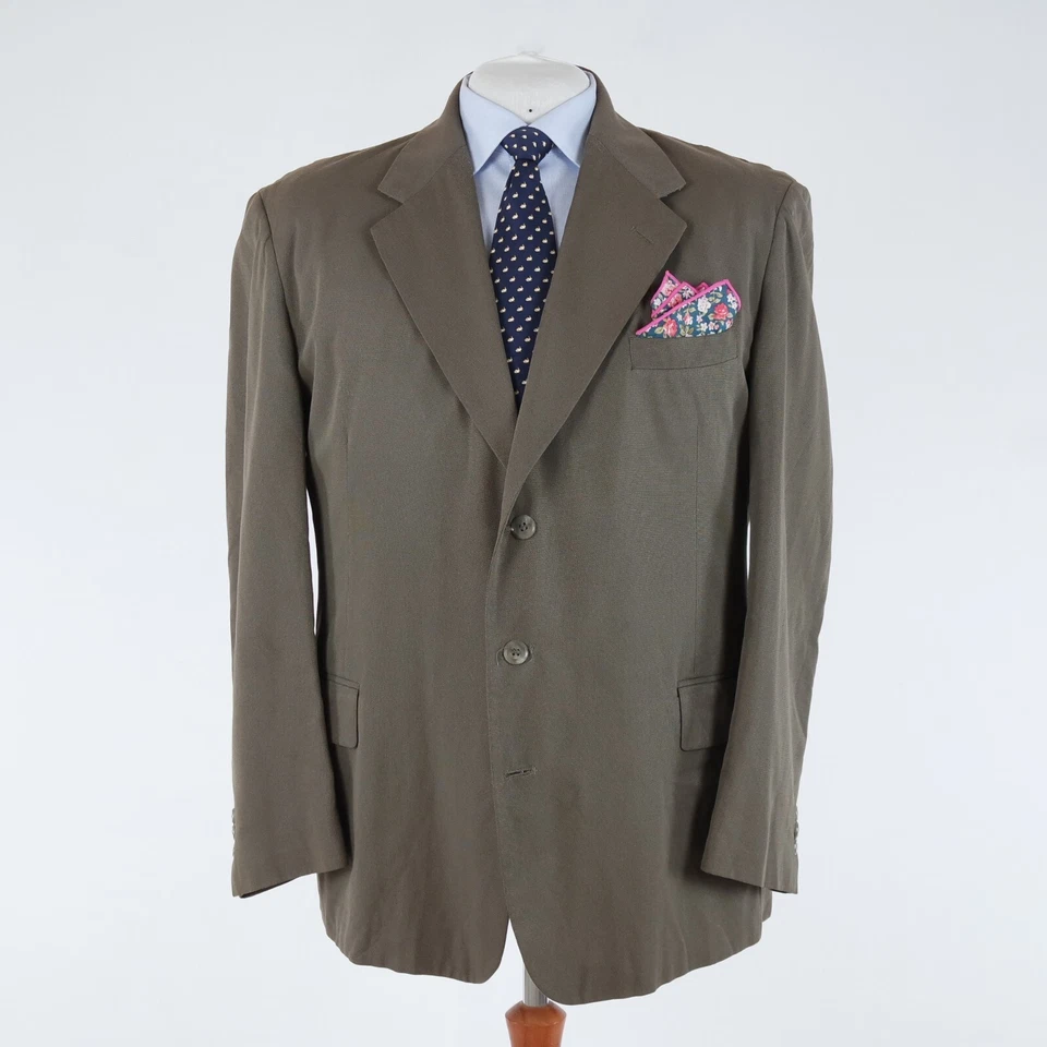 Abrigo deportivo vintage para hombre 48R talla EE. UU. JOHN HENRY chaqueta blazer marrón Foto 3 de 4