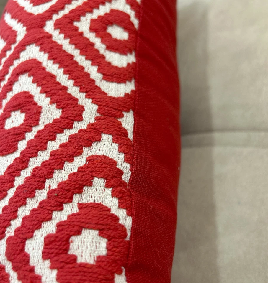 Lumbar Pillow Cover Rectangular Cushion Cover Red Decorative Throw Pillow Cover - Image 4 of 4