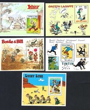 FRANCE MNH** ASTERIX GASTON BOULE & BILL TINTIN LUCKY LUKE Blocs  22 28 34 46 55