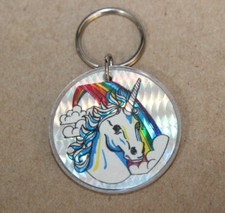 Unicorn Rainbow Key Fob Keychain Pendant Plastic
