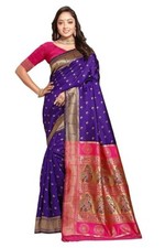 Women's Pure Kanjivaram Silk Saree With Unstitched Blouse Piece
