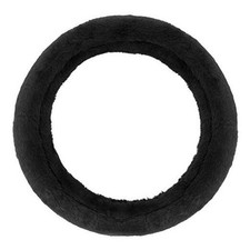 Faux Fur/Wool/Sheepskin Steering Wheel Cover for Women - Soft, Fluffy, Black