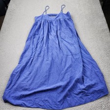 Madewell Linen Blend Cami Midi Dress Womens XL Blue Sleeveless